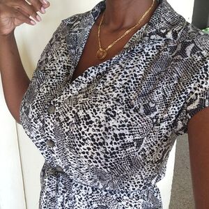 Snake Print Midi Dress